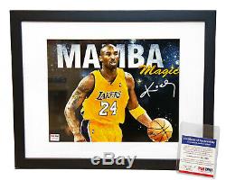 KOBE BRYANT Autographed 8x10 Lakers Framed Signed Photo PSA/DNA Certified COA