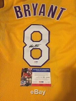 KOBE BRYANT SIGNED AUTOGRAGHED #8 LAKERS XL JERSEY PSA/DNA withCOA