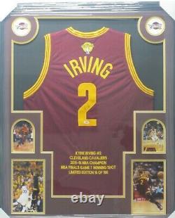 KYRIE IRVING Cleveland Cavaliers Autographed Framed The Finals Jersey PSADNA CoA