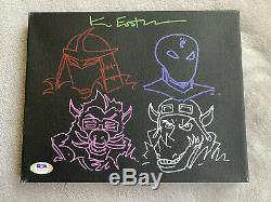 Kevin Eastman Autographed Signed TMNT Canvas Multi Sketch Shredder PSA/DNA COA