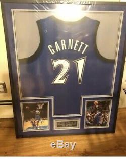 Kevin Garnett Timberwolves Autographed Jersey Framed Coa Psa Dna