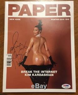 Kim Kardashian Paper Break The Internet Signed Magazine Psa/dna Coa Kanye West