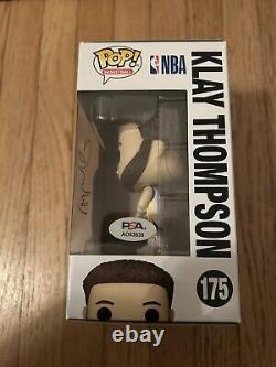 Klay Thompson Signed Autographed Warriors funko Pop #175 Dallas Mavs PSA DNA COA