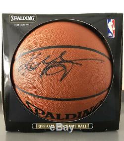 Kobe Bryant La Lakers Authentic Autographed Nba Game Basketball Big Psa/dna Coa