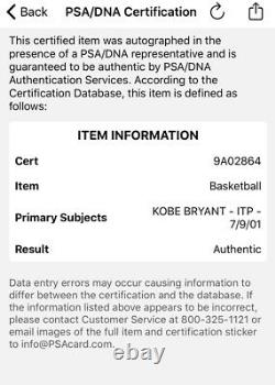 Kobe Bryant Lakers Signed NBA Basketball Rookie Autograph PSA DNA CERTIFIED Coa