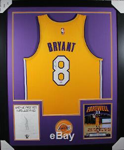 Kobe Bryant Signed Custom Framed Jersey, Authentic Farewell Letter! COA PSA/DNA