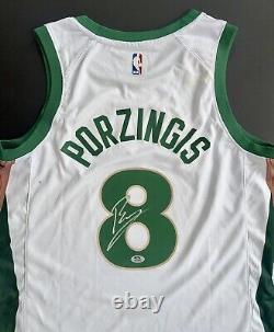 Kristaps Porzingis Signed Autographed Boston Celtics Jersey Psa/Dna Coa Pony