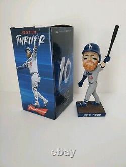 LA Dodgers Justin Turner World Series Patch SIGNED Bobblehead WithPSA/DNA COA