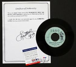 LORETTA LYNN Original SIGNED AUTOGRAPH 1960's ZERO Label Record with PSA/DNA COA