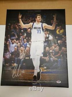 LUKA DONCIC Autographed NBA 16x20 canvas print. 100% Authentic with PSA/DNA COA