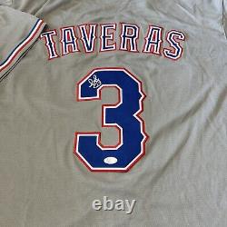 Leody Taveras Signed Texas Rangers Jersey PSA DNA Coa Autographed