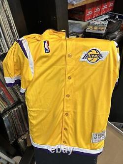 Los Angeles Lakers Magic Johnson Autographed warmup Jersey PSA DNA COA M&N XL