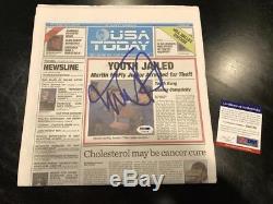 MICHAEL J FOX signed Back to the Future II USA Today Newspaper PSA/DNA COA Auto