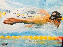 MICHAEL PHELPS Signed Autograph Inscribed 16x20 Photo Framed PSA DNA COA & HOLO
