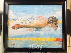 MICHAEL PHELPS Signed Autograph Inscribed 16x20 Photo Framed PSA DNA COA & HOLO