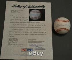 MICKEY MANTLE Yankees SIGNED AUTOGRAPHED BASEBALL Auto with PSA/DNA COA LETTER
