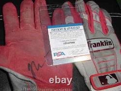 MIKE TROUT signed auto GAME USED baseball BATTING gloves PSA/DNA coa ANGELS wow