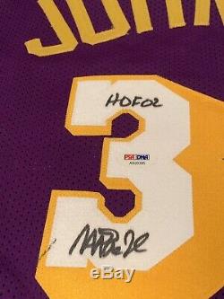 Magic Johnson Autographed/Signed Jersey PSA/DNA COA Los Angeles Lakers LA Earvin