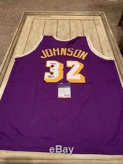 Magic Johnson Autographed/Signed Jersey PSA/DNA COA Los Angeles Lakers LA Earvin