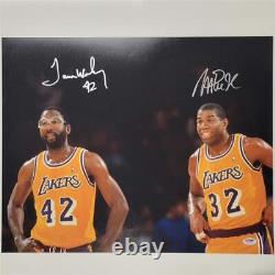 Magic Johnson & James Worthy signed 16x20 Photo Lakers autograph B PSA/DNA COA