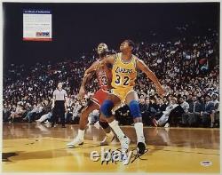 Magic Johnson autograph signed 16x20 Photo #1 vs Michael Jordan PSA/DNA ITP COA