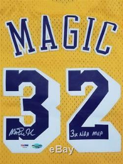 Magic Johnson signed 3x NBA MVP Adidas Swingman Lakers Jersey PSA/DNA NO COA