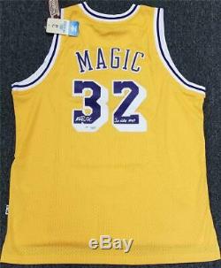 Magic Johnson signed 3x NBA MVP Adidas Swingman Lakers Jersey PSA/DNA NO COA
