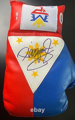 Manny Pacman Pacquiao Signed Boxing Glove Autograph AUTO PSA/DNA Sticker + COA