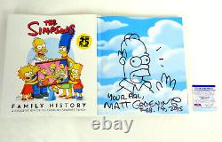Matt Groening The Simpsons Family Signed Autograph Homer Sketch Book PSA/DNA COA