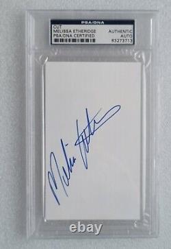 Melissa Etheridge Signed Psa/dna Coa Slabbed Cut Music Singer Autographed Psa