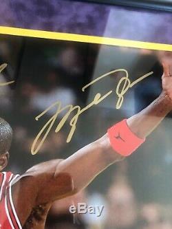 Michael Jordan Magic Johnson Signed 16x20 Photo Upper Deck Psa Dna Coa Bulls
