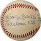 Mickey Mantle Oklahoma Kid Single Signed Inscribed Baseball Psa Dna & Jsa Coa