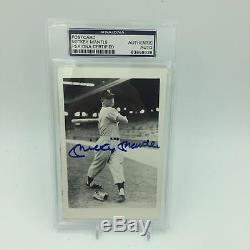 Mickey Mantle Signed Autographed 1951 George Brace Post Card PSA DNA COA