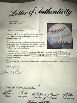 Mickey Mantle Signed Autographed Official AL Baseball, PSA/DNA COA