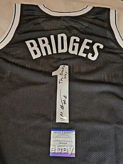 Mikal Bridges Autographed/Signed Jersey PSA/DNA COA Black Custom Jersey