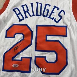 Mikal Bridges Signed New York Knicks Jersey Autographed Road PSA/DNA COA