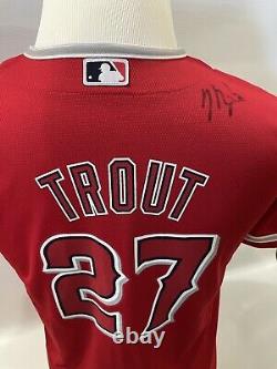 Mike Trout Hand Signed Autographed Mlb Jersey Los Angeles Angels Psa/dna Coa