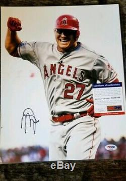 Mike Trout Signed Autographed Los Angeles Angels 11x14 Photo PSA/DNA COA
