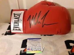 Mike Tyson Signed Everlast Red Boxing Glove PSA DNA COA Autographed RIGHT HANDED