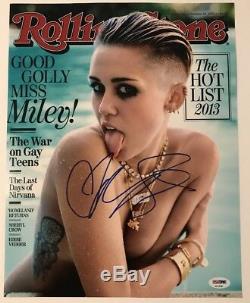 Miley Cyrus Signed 11x14 Rolling Stone Photo PSA/DNA COA #AE12945 Auto