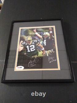NFL Photo Signed by Brett Favre and Aaron Rodgers with COA PSA DNA Packers