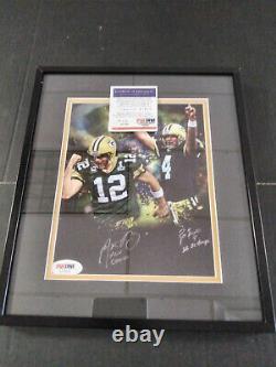 NFL Photo Signed by Brett Favre and Aaron Rodgers with COA PSA DNA Packers