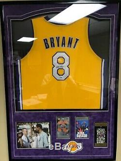 One of a kind item DUAL signed Kobe Bryant shadowbox, Jersey PSA/DNA B12619 COA