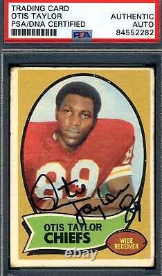 Otis Taylor PSA DNA Coa Signed 1970 Topps Autograph