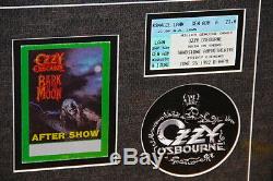 Ozzy Osbourne autographed framed backstage pass ticket stub PSA DNA COA patch