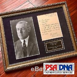 PSA/DNA COA President WOODROW WILSON Scarce Handwritten AUTOGRAPH letter SIGNED