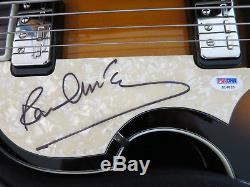 Paul McCartney signed Hofner bass guitar PSA/DNA coa + Proof! Beatles autograph