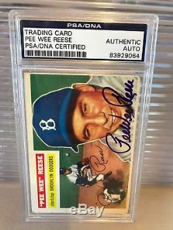 Pee Wee Reese Signed Autographed 1956 Topps Baseball Card PSA DNA COA