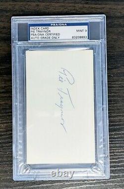 Pie Traynor PSA DNA Coa Auto Mint 9 Signed Index Card Pittsburgh Pirates HOF