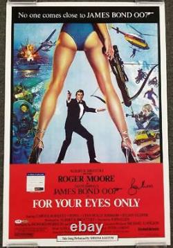 ROGER MOORE James Bond signed For Your Eyes Only 24x36 Movie Poster PSA/DNA COA